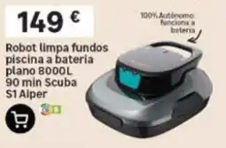 Leroy Merlin Robot limpa fundos piscina a bateria plano 8000L 90 min Scuba S1 Aiper promoção