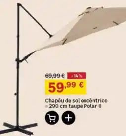 Leroy Merlin Chapéu de sol excêntrico 290 cm taupe Polar II promoção