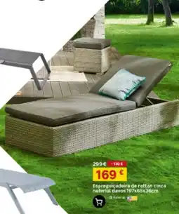 Leroy Merlin Espreguiçadeira de rattan cinza naterial davos promoção