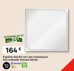 Leroy Merlin espelho 80x80 cm com iluminação led cromado sensea remix promoção
