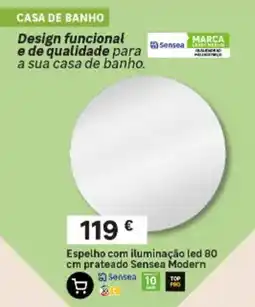 Leroy Merlin Espelho com iluminação led 80 cm prateado sensea modern promoção