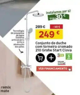 Leroy Merlin Conjunto de duche com torneira cromado 210 Grohe Start Clova promoção