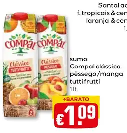 Bolama Compal clássico pêssego/manga tutti frutti promoção