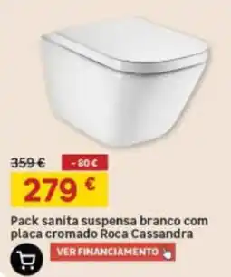 Leroy Merlin Pack sanita suspensa branca com placa cromado roca cassandra promoção