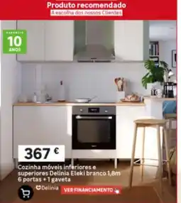 Leroy Merlin Cozinha móveis inferiores e superiores Delinia Eleki branco 1,8m promoção