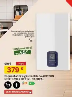 Leroy Merlin Esquentador a gás ventilado ariston next evo x oft natural promoção