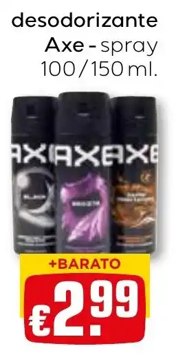 Bolama desodorizante axe - spray promoção