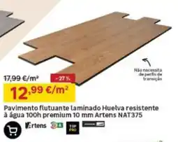 Leroy Merlin Pavimento flutuante laminado Huelva resistente à água 100h premium 10 mm Artens NAT375 promoção