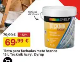 Leroy Merlin Tinta para fachadas mate branco 15 L Tecknik Acryl Dyrup promoção