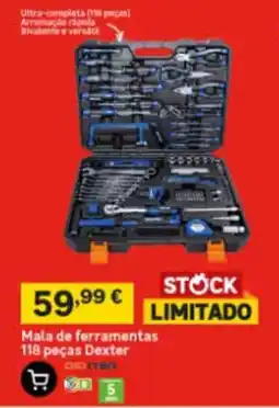 Leroy Merlin Mala de ferramentas 118 peças Dexter promoção