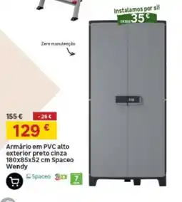 Leroy Merlin Armário em pvc alto exterior preto cinza spaceo wendy promoção