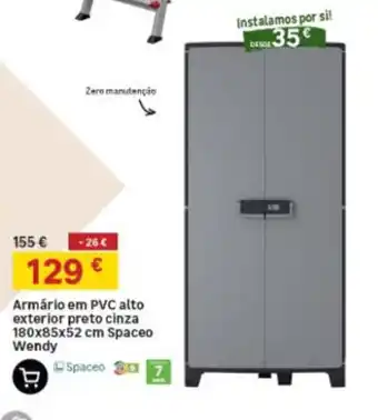 Armário em pvc alto exterior preto cinza spaceo wendy