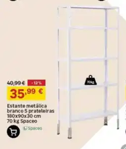 Leroy Merlin Estante metálica branca 5 prateleiras spaceo promoção