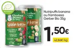 Froiz Nutripuffs banana ou framboesa Gerber Bio promoção