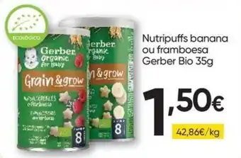 Froiz Nutripuffs banana ou framboesa Gerber Bio promoção