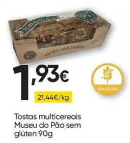 Froiz Tostas multicereais Museu do Pão sem glúten promoção