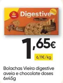 Froiz Bolachas Vieira digestive aveia e chocolate doses promoção