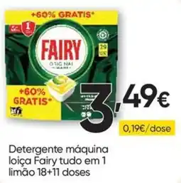 Froiz Detergente máquina loiça Fairy tudo em 1 limão promoção