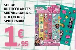 E.Leclerc set de autocolantes minnie/gabby's dollhouse/spiderman promoção