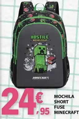 E.Leclerc Mochila short fuse minecraft promoção