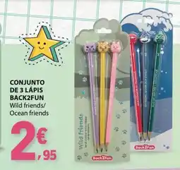 E.Leclerc Conjunto de 3 lápis back2fun promoção