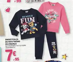 E.Leclerc Sweat/calça de fato treino de criança promoção