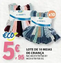E.Leclerc Eco+ meias de criança promoção