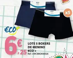 E.Leclerc Lote 5 boxers de menino eco + promoção