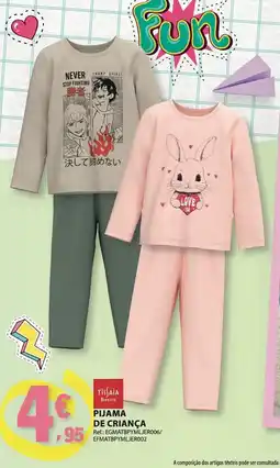 E.Leclerc Tissaia basics pijama de criança promoção