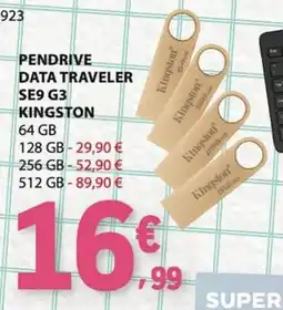 E.Leclerc Pendrive data traveler se9 g3 kingston promoção
