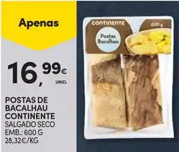 Continente Postas de bacalhau continente salgado seco promoção