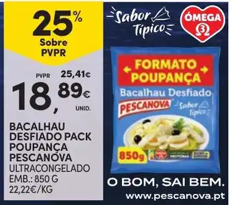 Continente Bacalhau desfiado pack poupança pescanova promoção
