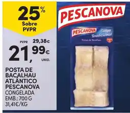 Continente Posta de bacalhau atlântico pescanova congelada promoção