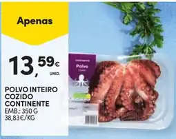 Continente Polvo inteiro cozido continente promoção