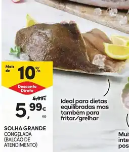 Continente Solha grande congelada promoção