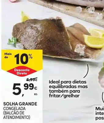 Continente Solha grande congelada promoção
