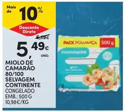 Continente miolo de camarão selvagem continente promoção