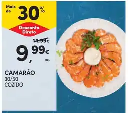 Continente Camarão 30/50 cozido promoção