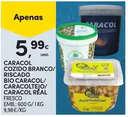 Continente caracol cozido branco/riscado bio caracol/caracoltejo/caracol real fresco promoção