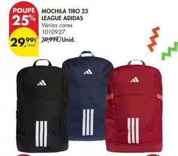 Pingo Doce Mochila tiro 23 league adidas promoção