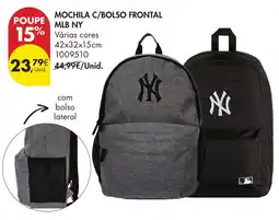Pingo Doce Mochila c/bolso frontal mlb ny promoção