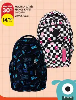 Pingo Doce Mochila c/três fechos kayet promoção