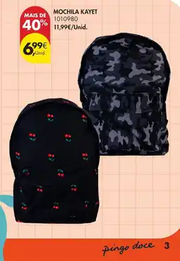 Pingo Doce Mochila kayet promoção