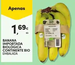 Continente banana importada biológica continente bio embalada promoção