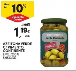 Continente Azeitona verde c/ pimento continente promoção