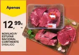 Continente Novilho p/ estufar nacional continente embalado promoção