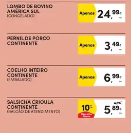Continente Salsicha crioula continente promoção