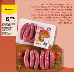 Continente Mix salsichas de porco continente churrasco sabores do mundo (embalado) promoção