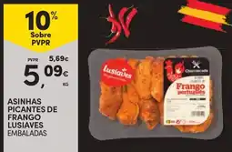 Continente Asinhas picantes de frango lusíaves embaladas promoção