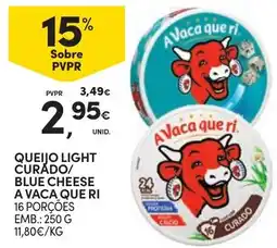 Continente Queijo light curado blue cheese a vaca que ri promoção